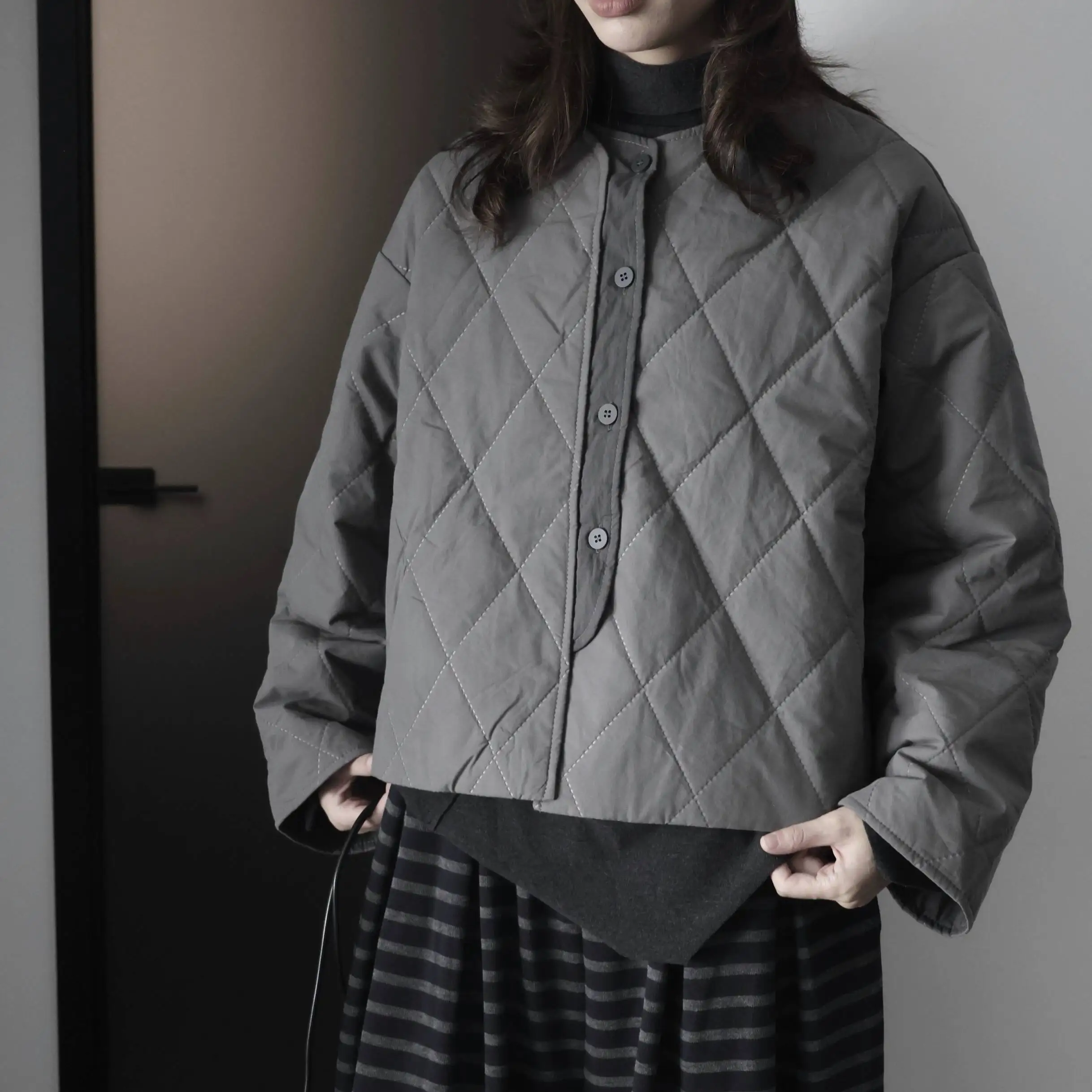 UMI MAO Yamamoto abrigo de algodón oscuro Mujer Otoño Invierno chaqueta suelta y cálida Mujer Y2K Casacos Feminino