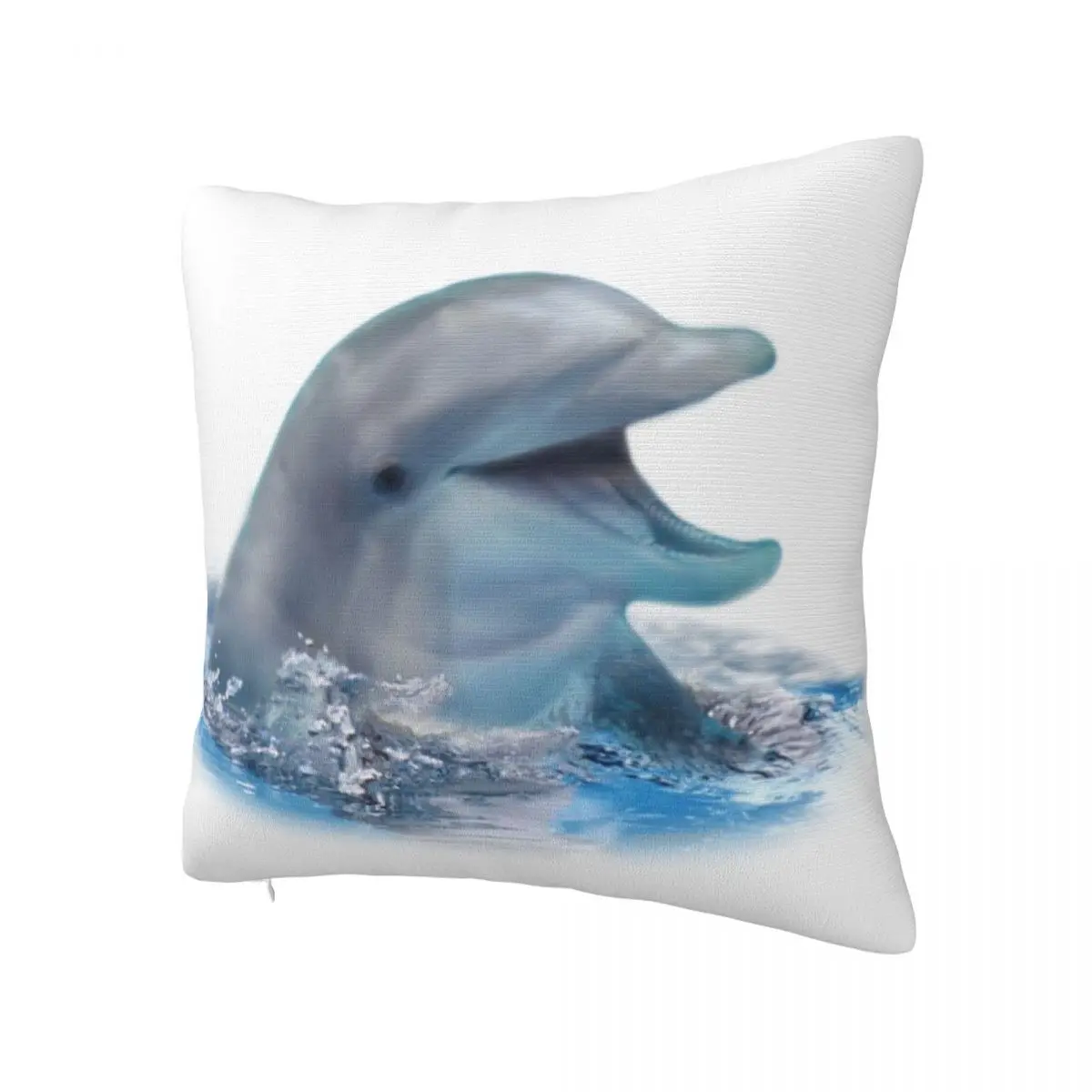 Pillow Cover Happy Dolphin Custom DIY Cushion Cover Laugh Ocean Fish Funny Pillow Case For Sofa Home Decoration Pillowcases