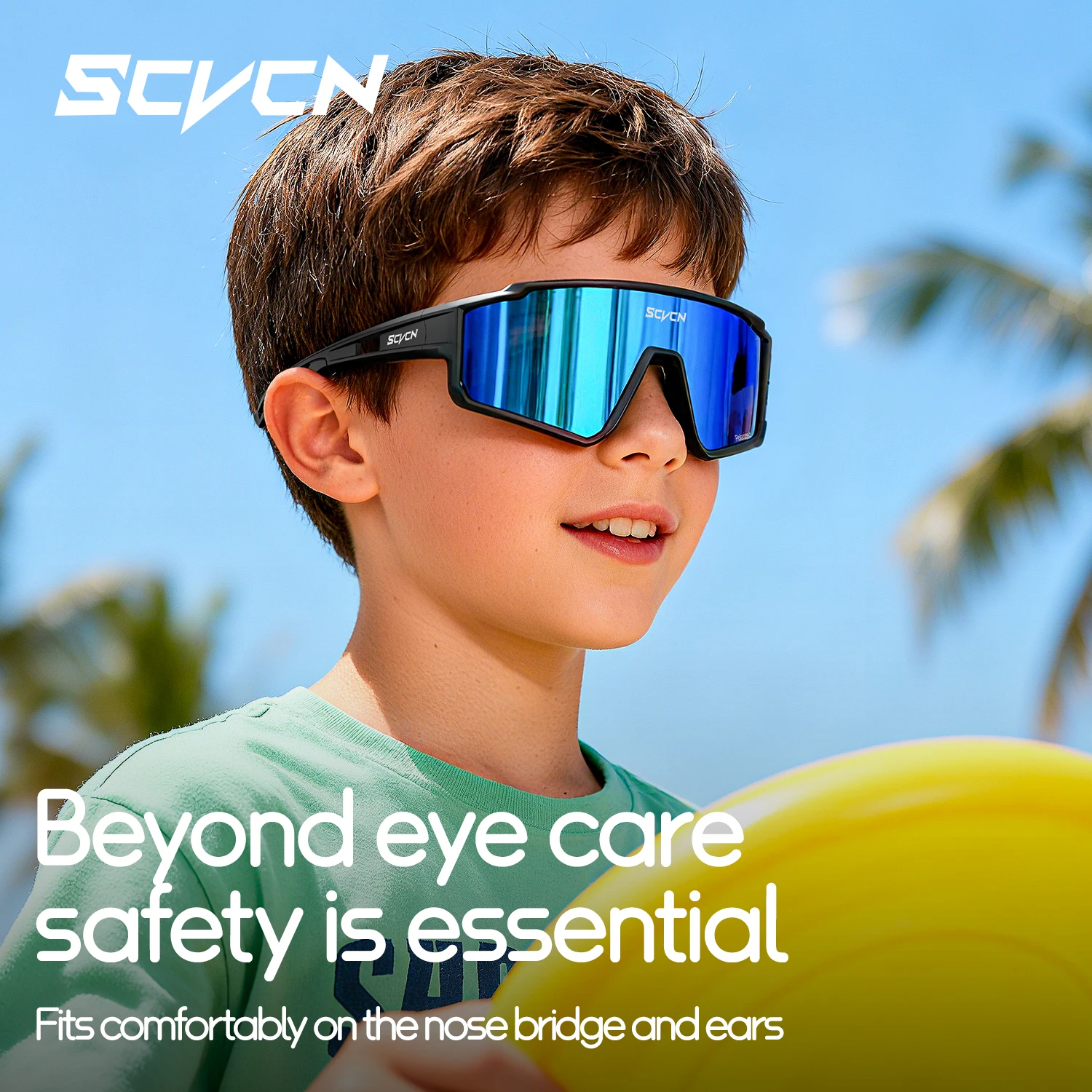 SCVCN الأطفال نظارات رياضية UV400 النظارات الشمسية اللونية في الهواء الطلق بنين بنات أطفال التزلج الدراجة البيسبول إكسسوارات الغولف