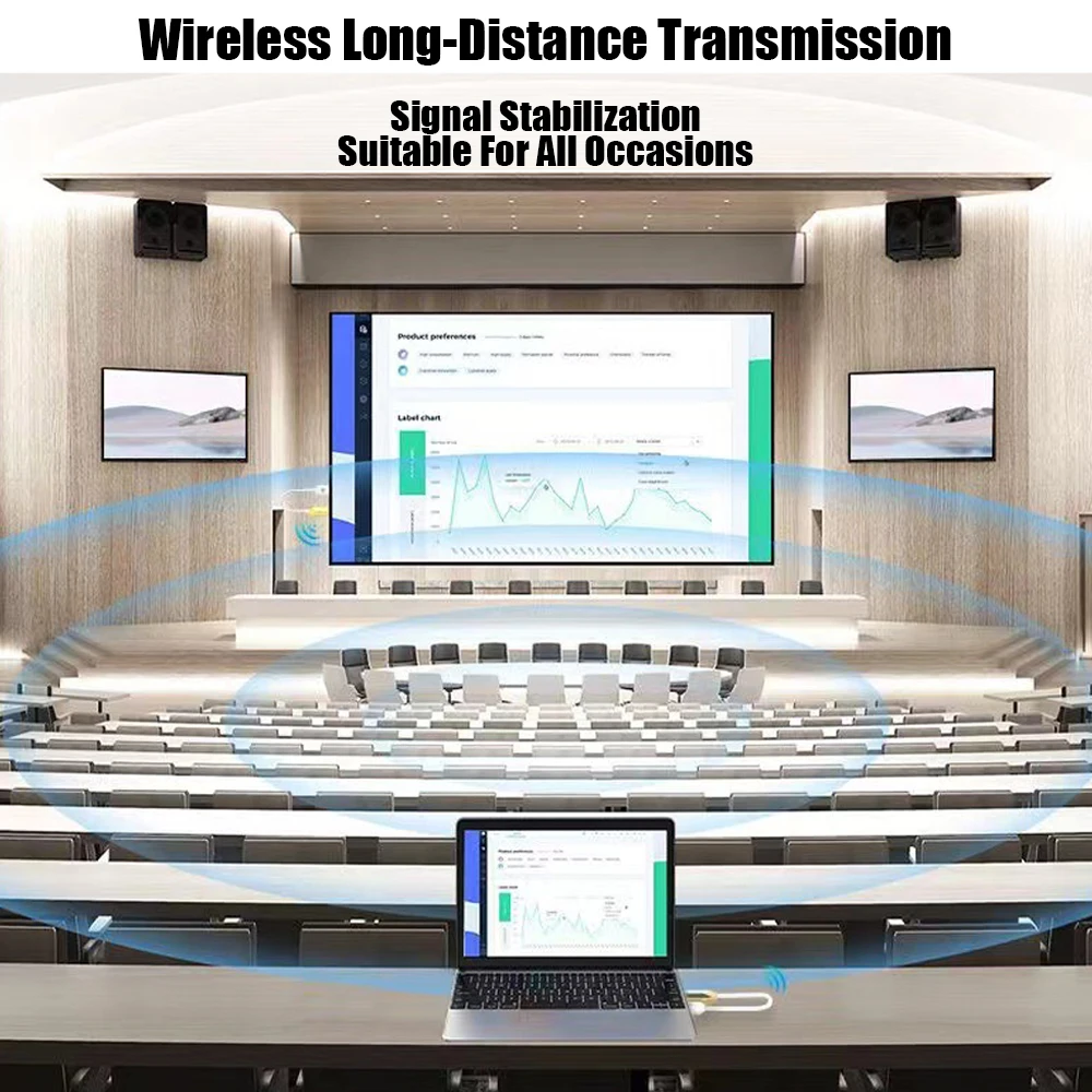 무선 HDMI 비디오 오디오 송신기 리시버 5.8G 디스플레이 동글 무선 익스텐더 AV 어댑터, 노트북 PC TV용, 30M 1080P