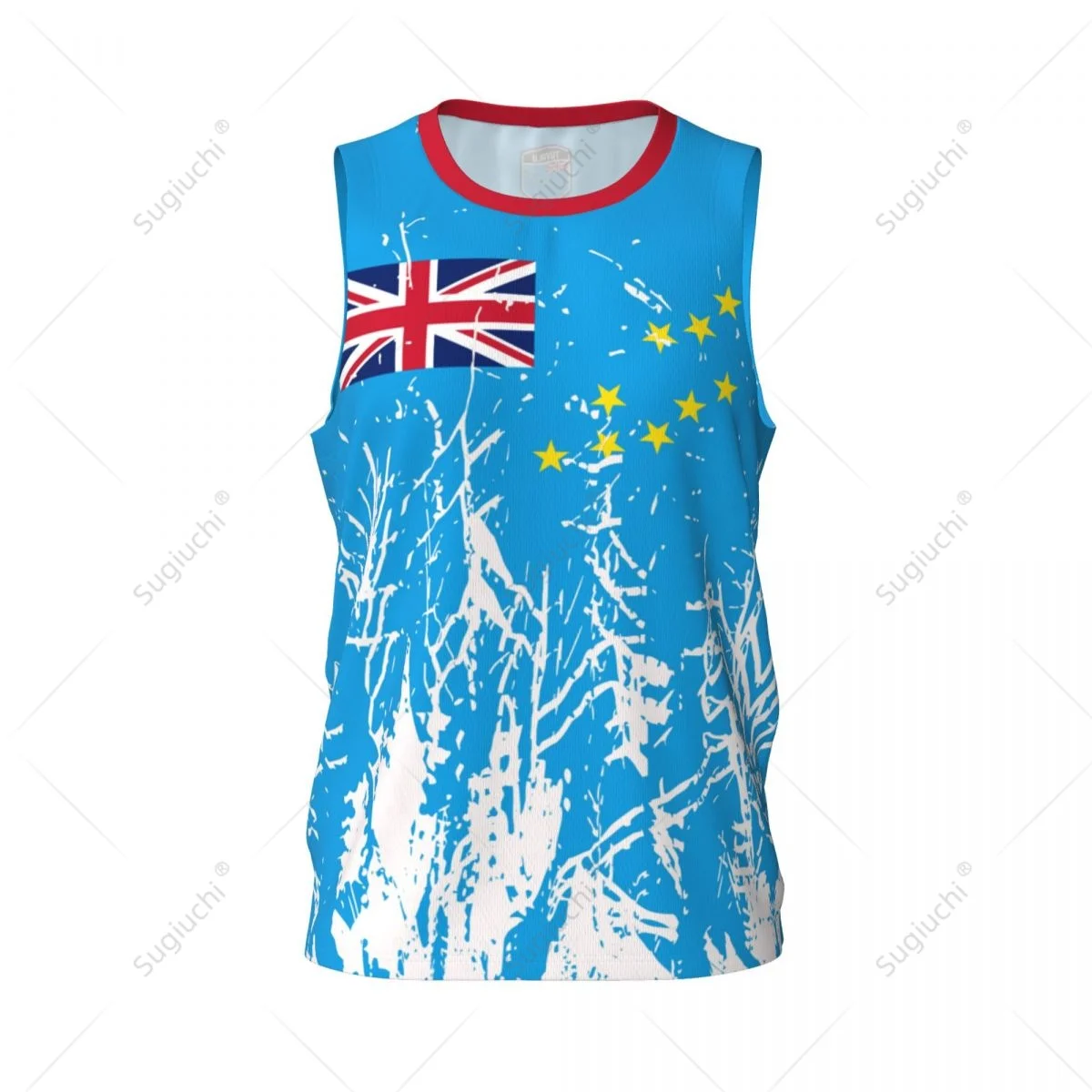 Men Basketball Sports Tuvalu Flag Running Fitness Multifunction Jersey Sleeveless shirt Custom Name Nunber Exclusive