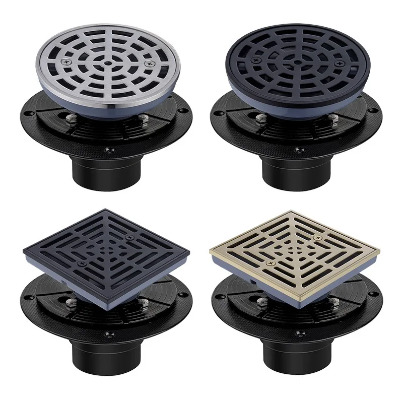 Stainless Steel Bathroom Drainage Pipe Linear Shower Floor Drain Ceramic Flange Cover Insect Proof And Odor Proof Floor Drain