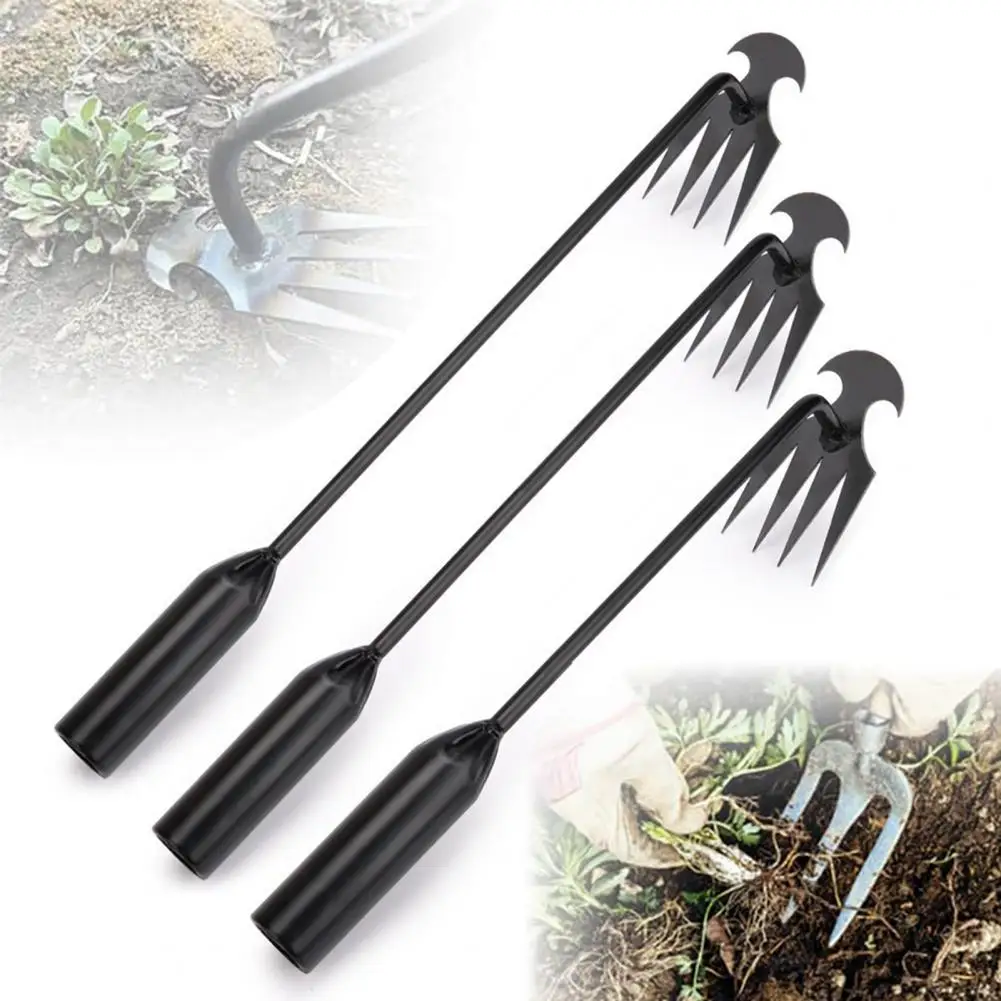 

Garden Weeding Rake Metal Long Handle Lawn Root-pulling Tool Polished Surface Garden Hand Weeder Tool Gardening Equipment