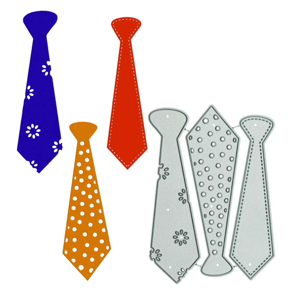 Die Cutter Necktie Neck Tie Pattern Metal Punch Stencil For Scrapbooking DIY Graduation Congratulation Card Craft Stuff