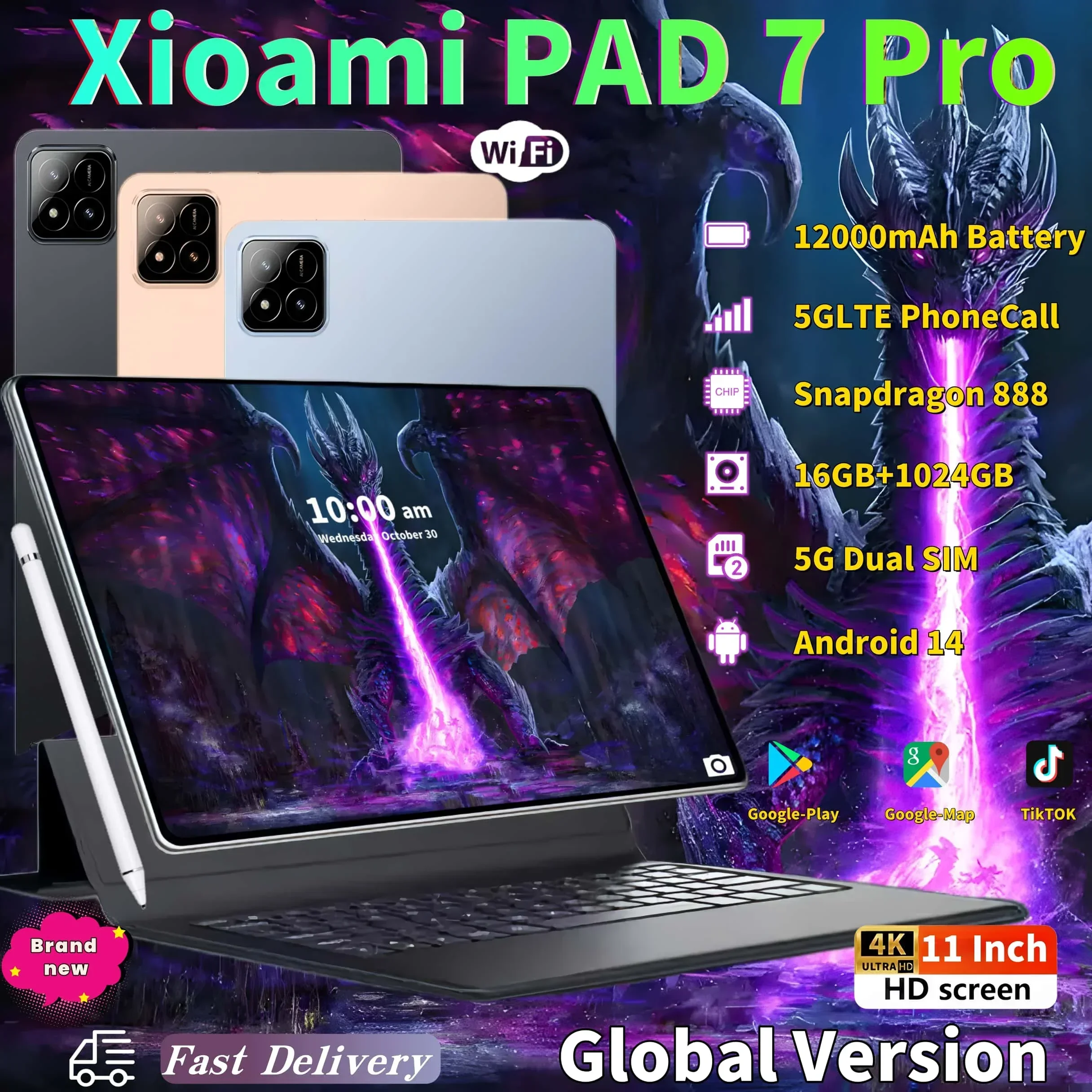 2025 Global Version Tablets Xiaoml Pad 7 Pro 11 inch 4K HD Original Tablet 5G Wifi Android PC MI Tablets Google Play Tablets PC