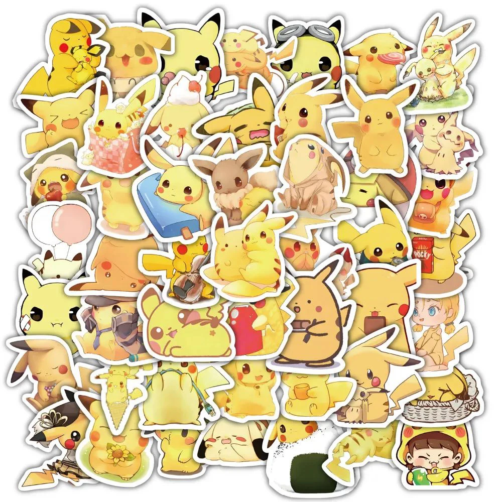 10/30/50pcs Pokemon Cartoon Stickers Kawaii Pikachu Decals Graffiti Skateboard Bicycle Laptop Kids Waterproof Anime Sticker Pack