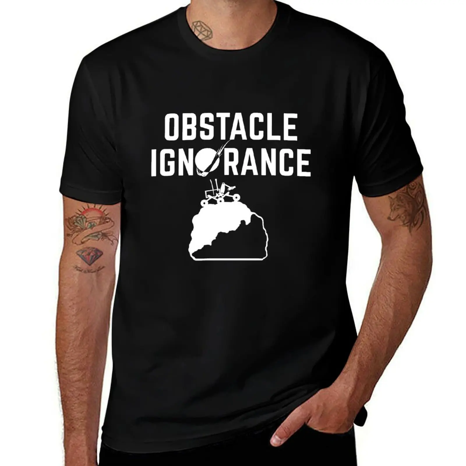 Obstacle Ignorance T-Shirt Vintage Style Printed Top T-Shirt