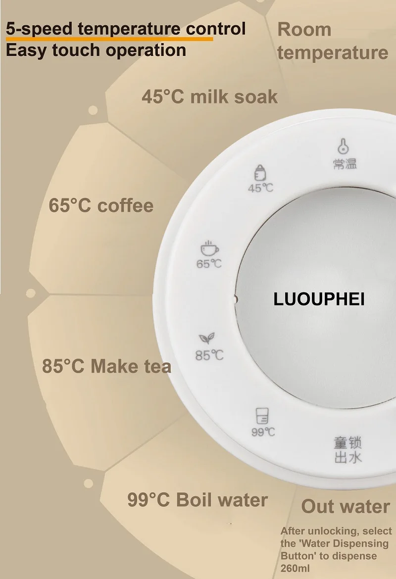 Distributeur d'eau chaude instantané pliable 2000W, Portable, contrôle rapide de la température de l'eau chaude, pompe à eau électrique, chauffe-eau chaud à 5 vitesses