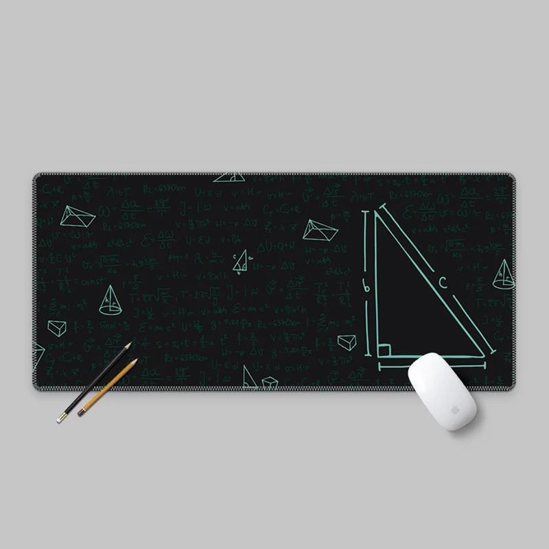 Black Mausepad Trigonometric Function Desk Mat Gaming Mat Pad on The Table Office Gamer Accessories Keyboard Mats XXL Mouse Pad