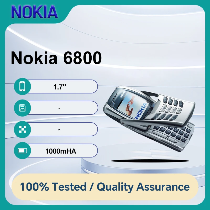 هاتف محمول بلوتوث أصلي غير مقفول لهاتف Nokia 6800 بحالة جيدة