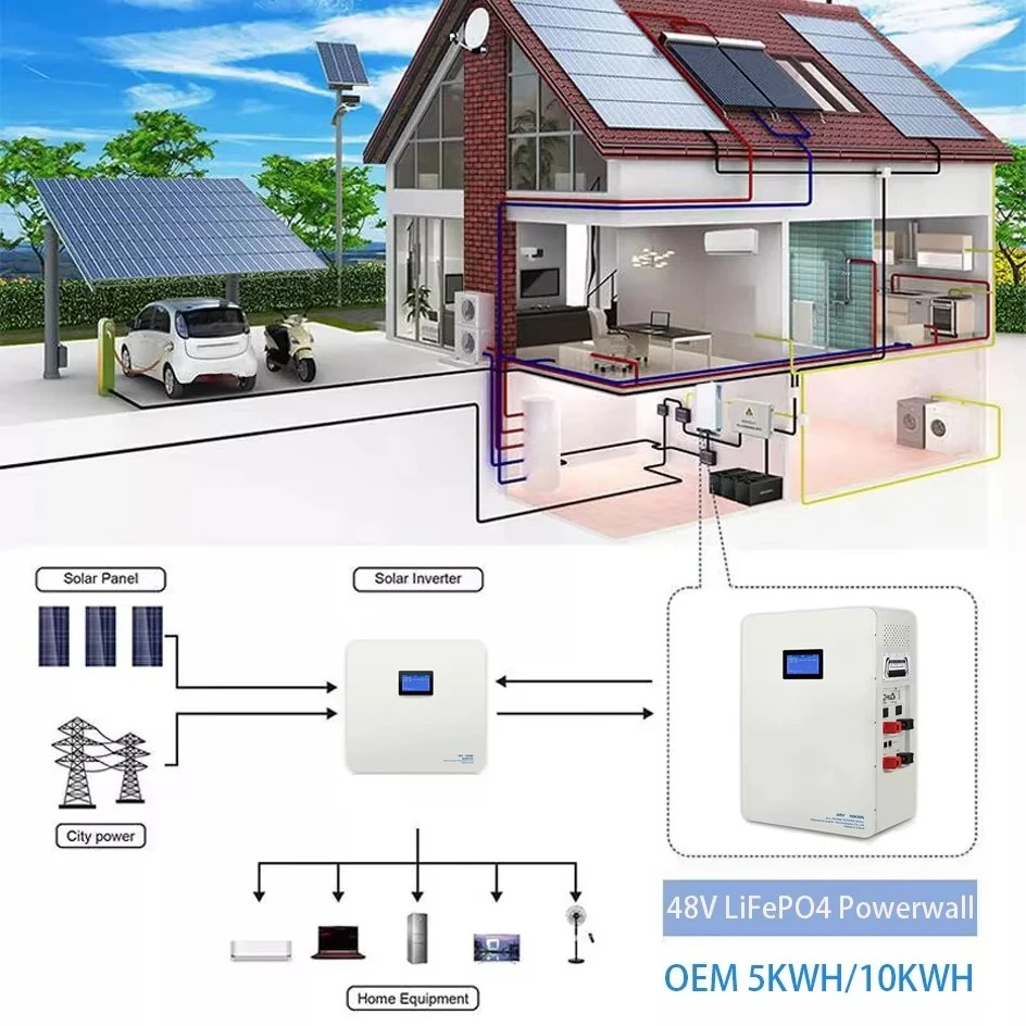 48 فولت 10KW الهجين الشمسية العاكس 200A جهاز تحكم يعمل بالطاقة الشمسية شاحن مزدوج محول التيار المتردد RV 110 فولت خزان بطارية ليثيوم #3