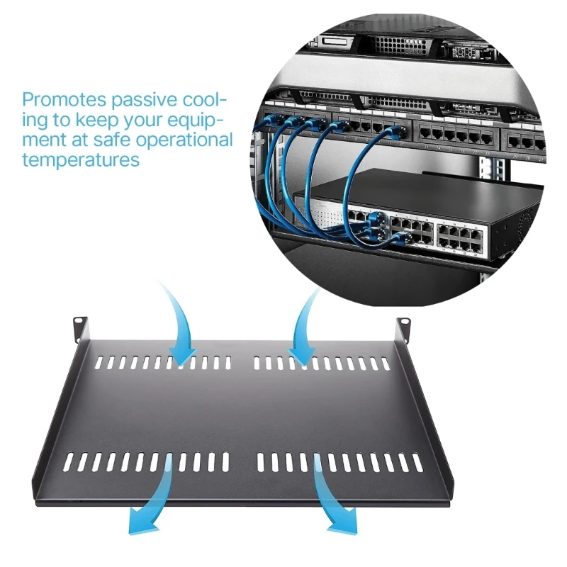 1U Server Rack Shelf Universal Vented Tray for 19