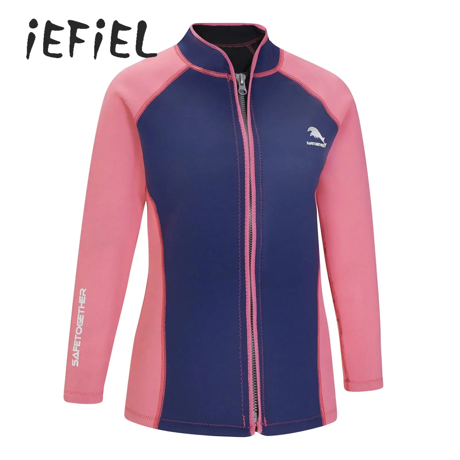 

Wetsuits Top Jacket Women 2mm Neoprene Long Sleeve Shirt Front Zipper Coat Wet Suit Keep Warm for Diving Surf Swim Water Sports