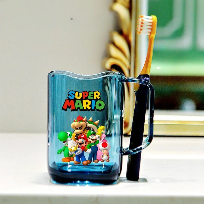 سوبر ماريو بروس كأس فرشاة الأسنان أنيمي الأطفال غسل فرشاة كوب غسول الفم كوب لوازم الحمام السفر المحمولة بهلوان أكواب الهدايا #2