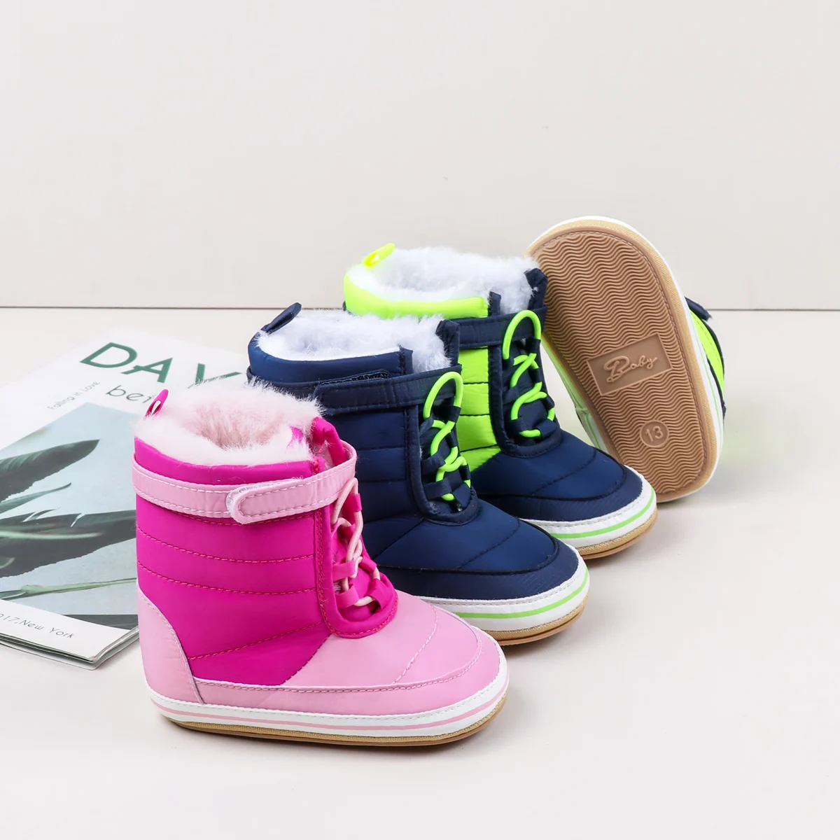 2025 Winter Style Baby Shoes New Cotton Boots For babies With Fleece For Warmth TPR Sole Anti-slip Baby Unisex Learning To Walk