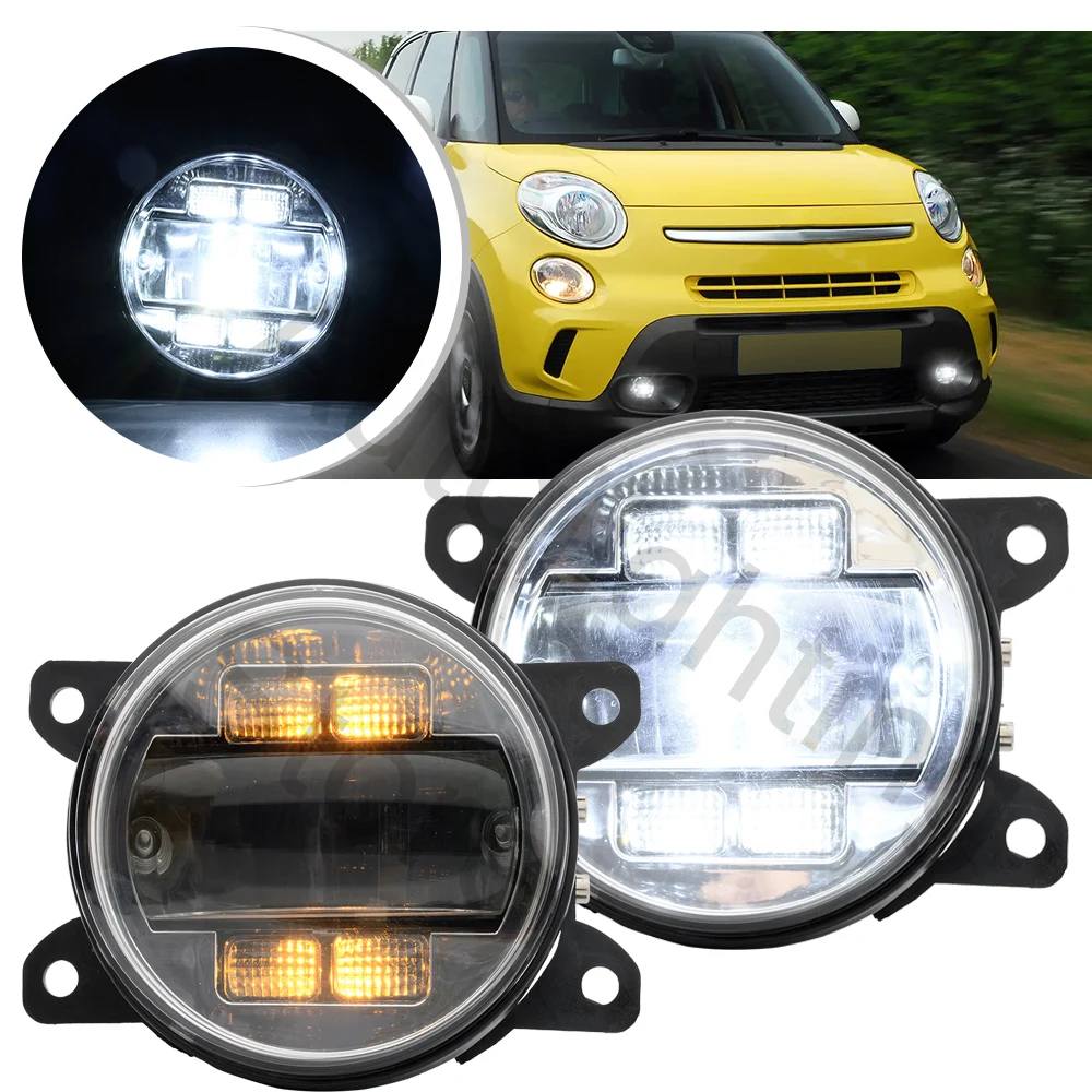 

2PCS LED Fog Light For Fiat 500C 500L 500X Ducato Tipo Doblo Panda Punto Evo Talento turn signal Driving Daytime Running lamp