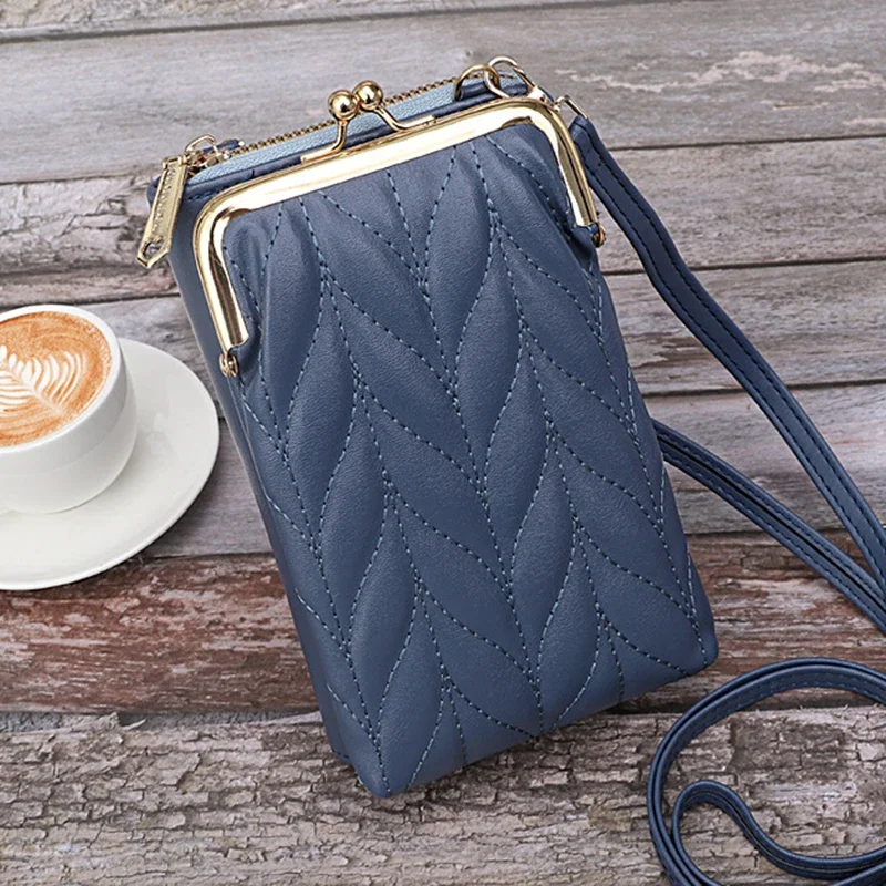 Casual Mobile Shoulder Bags Women Solid Color Pu Leather Crossbody Bag Purse Lady Shopping Small Messenger Handbag Clutch