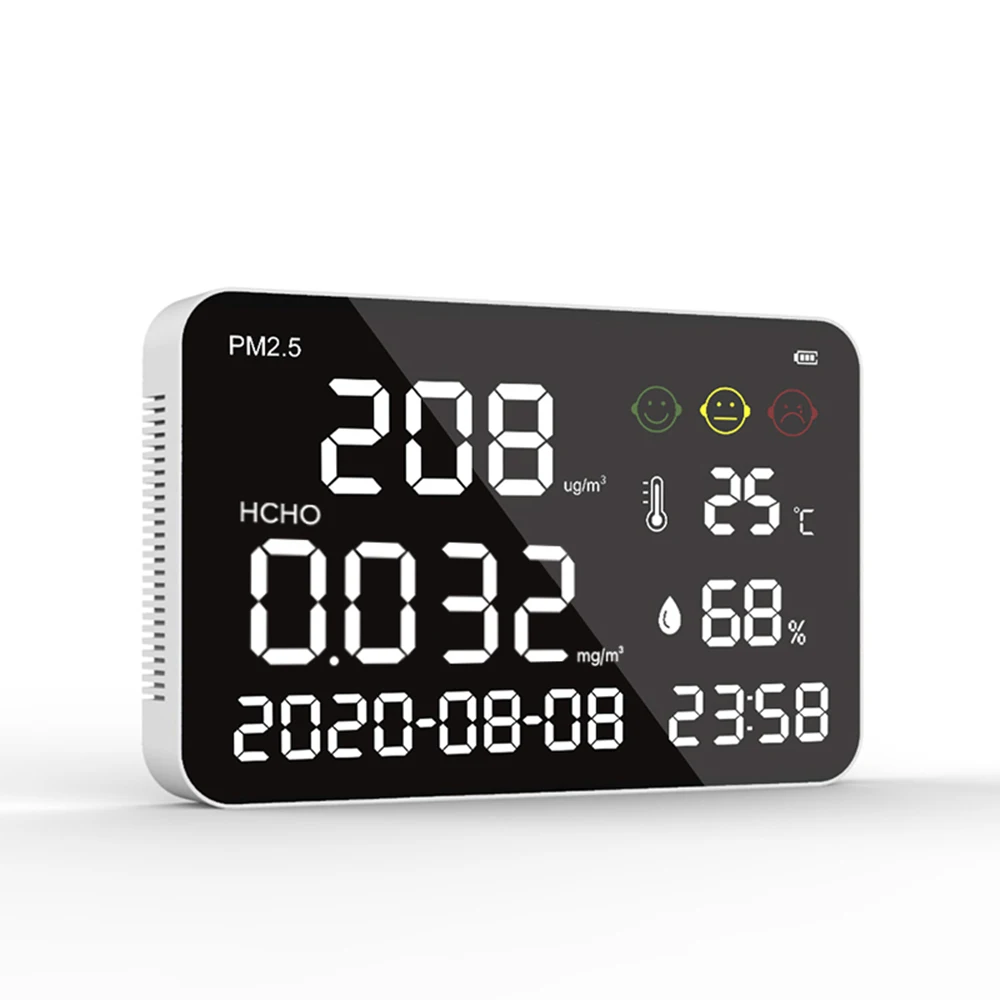 Hot Selling Super Large Indoor Digital Air Quality Monitor Wall Mountable PM2.5 HCHO (Formaldehyde) NDIR Sensor Daily Health air