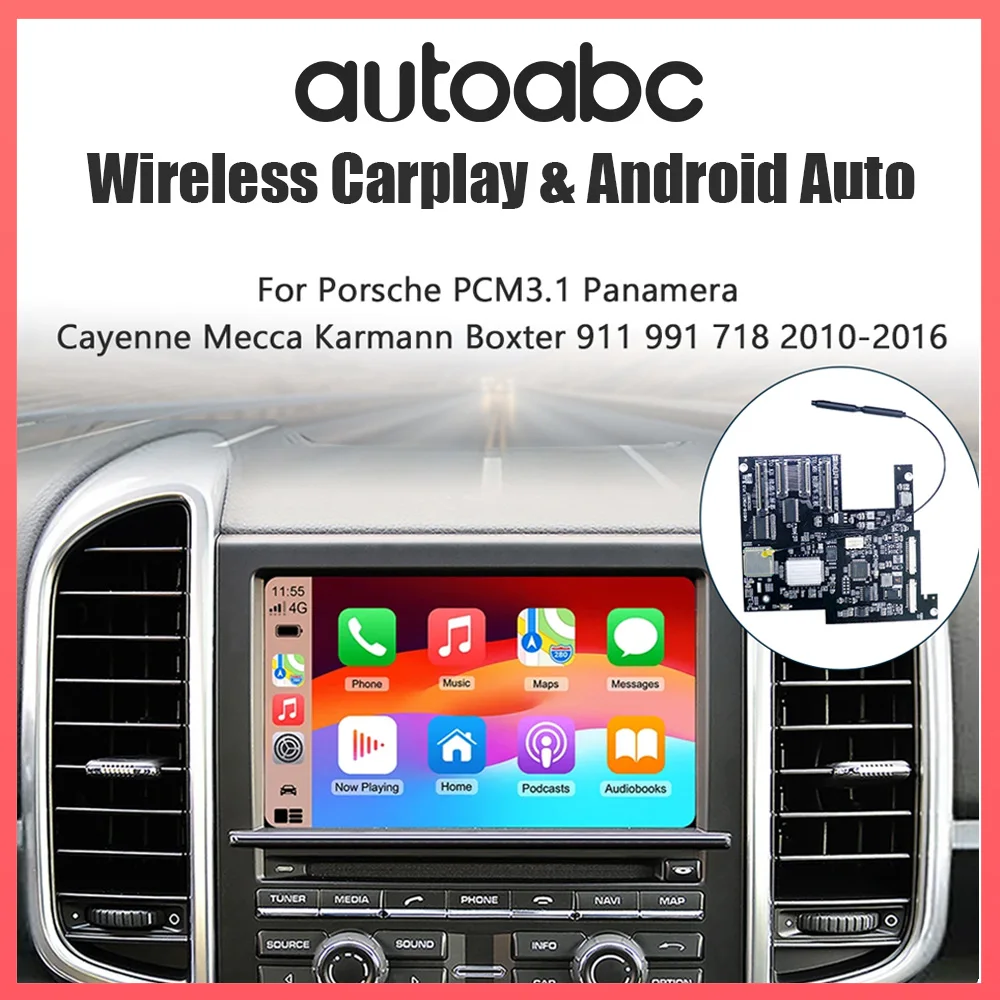 Drahtloses Carplay-Modul, Android-Auto-Adapter für PCM3.1, Porsche/Panamera/Cayenne/Macan/Cayman/Boxster 911 718, Auto-Spiel