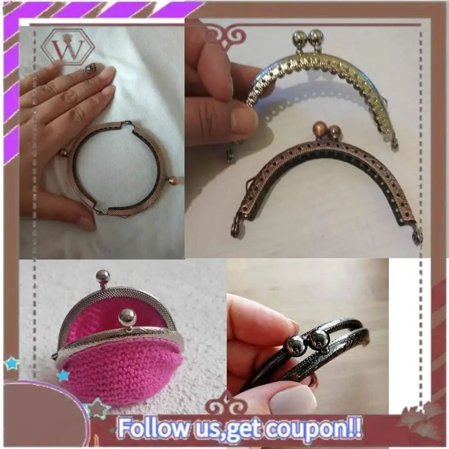 A95D-5 قطعة إطار المحفظة المعدنية قبلة قفل المشبك DIY بها بنفسك عملة حقيبة اليد الخياطة براعة ، 3.3 بوصة/8.5 سنتيمتر
