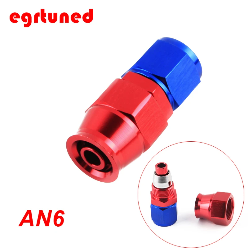 PTFE AN6 8 10 straight 45 90 DEGREE REUSABLE SWIVEL PTFE HOSE END FITTING