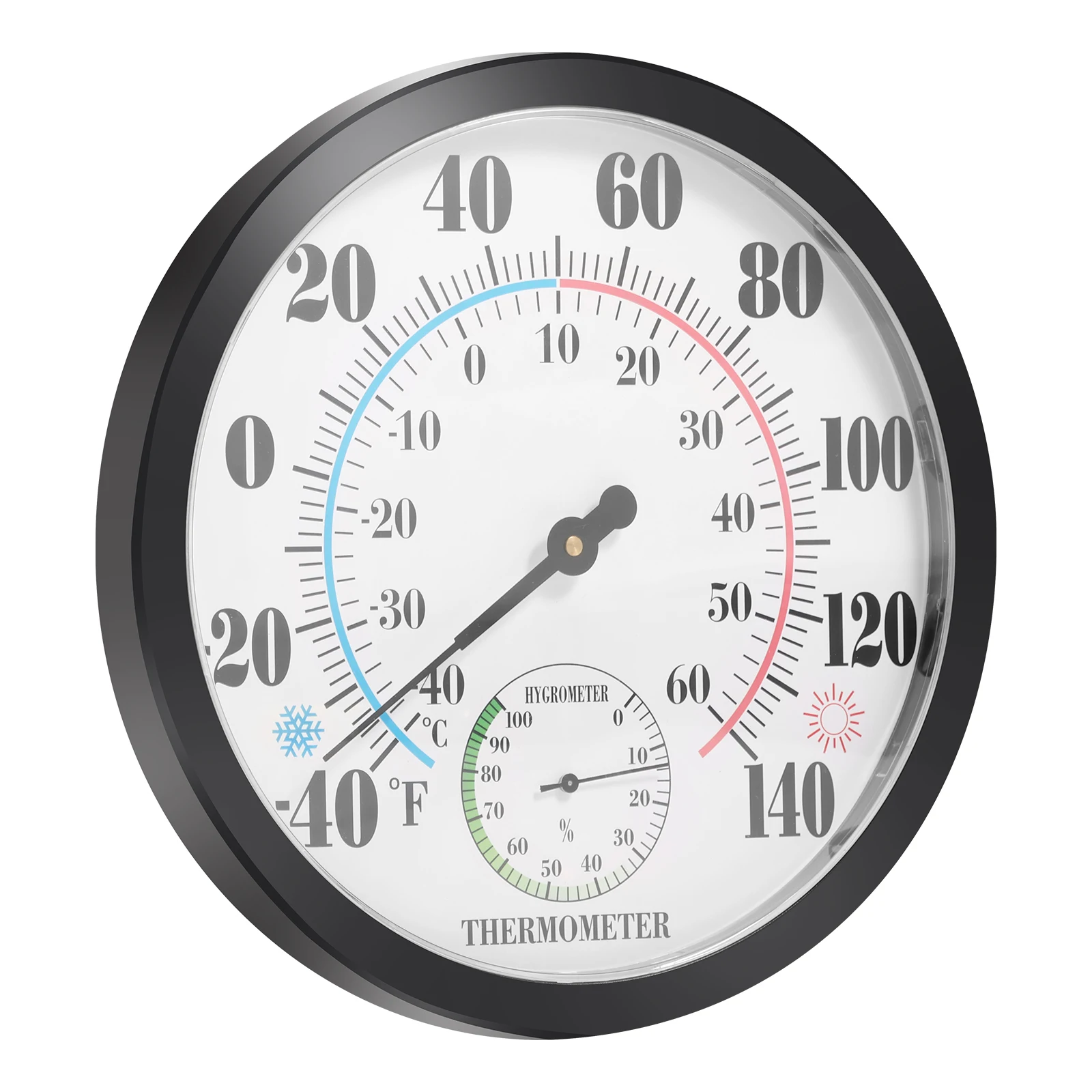 

10-дюймовый круглый монитор температуры и влажности с большим, легко читаемым циферблатом, термометр и гигрометр для патио, сада, гаража