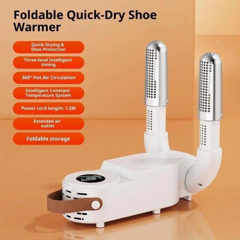  Space Saving Shoe Warmer Ceramic Heating System Auto Timer Function Even Heat Circulation for Wet Shoes Drying Solution