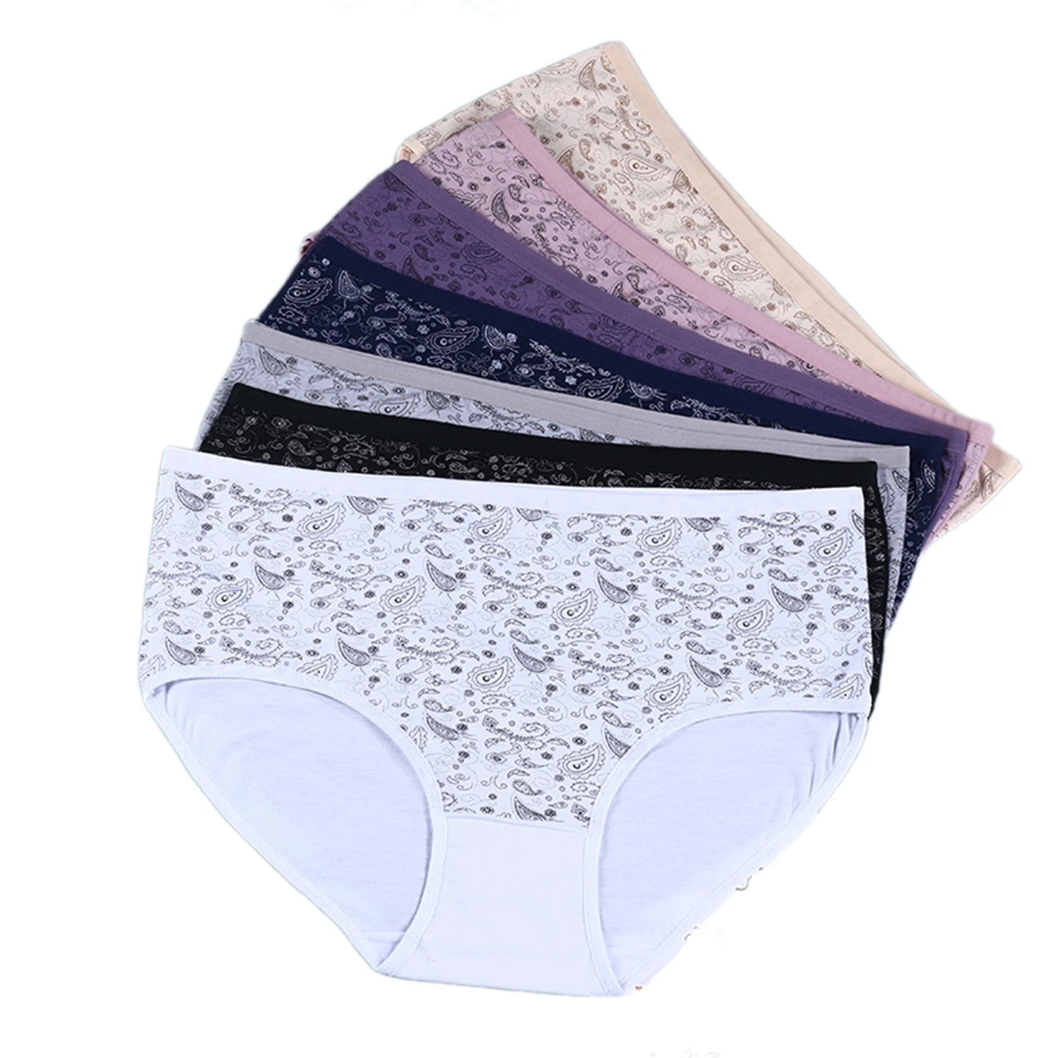 

Women's printed middle-aged and elderly pure cotton underwear, comfortable and breathable triangular underwear （4XL~13XL）4 Pack