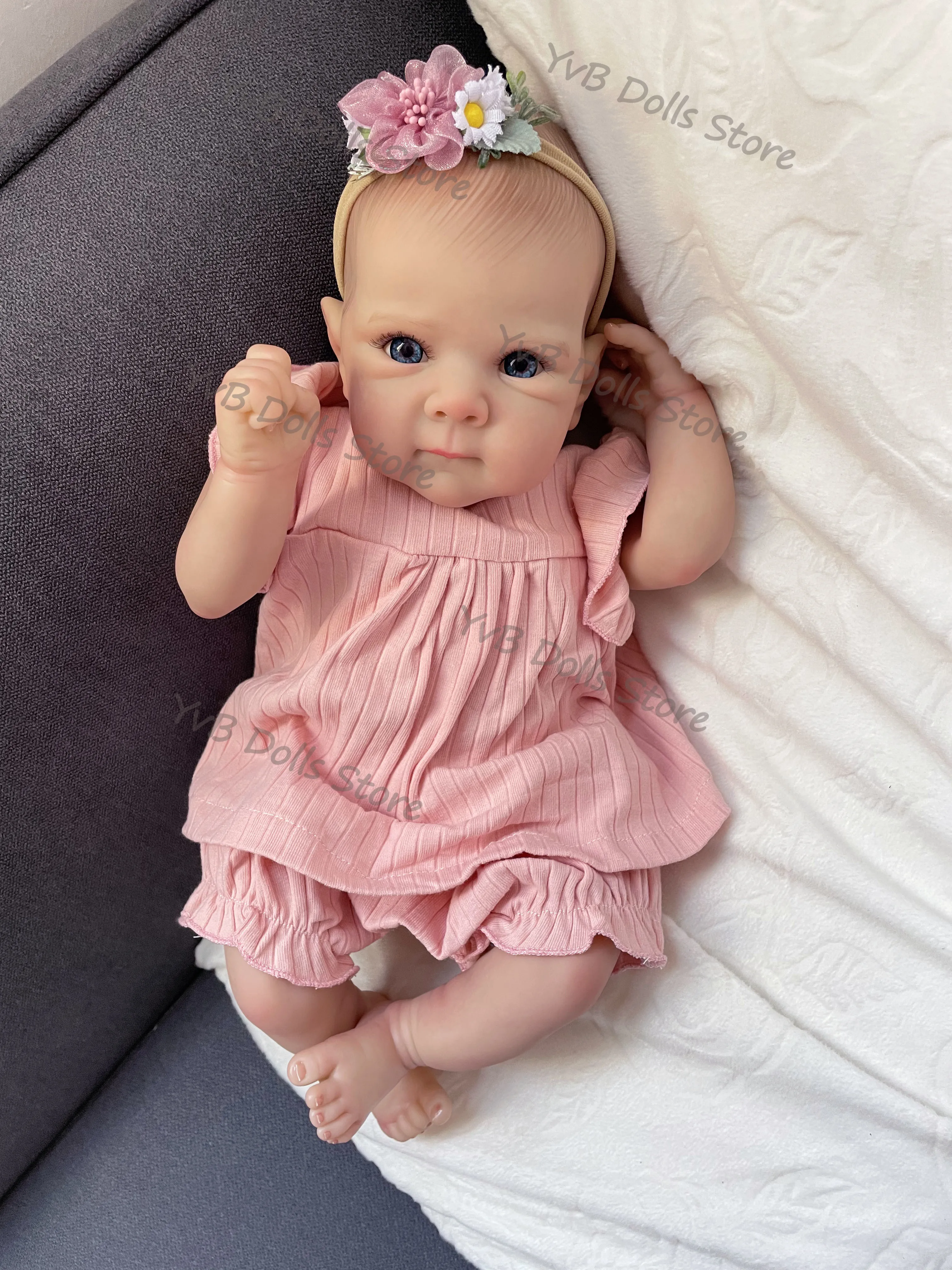 45cm Bettie Zachte Doek Lichaam Levensechte Reborn Babypop Handgemaakte Schilderij 3D Huid met Zichtbare Aderen Hand Tekenen Haar