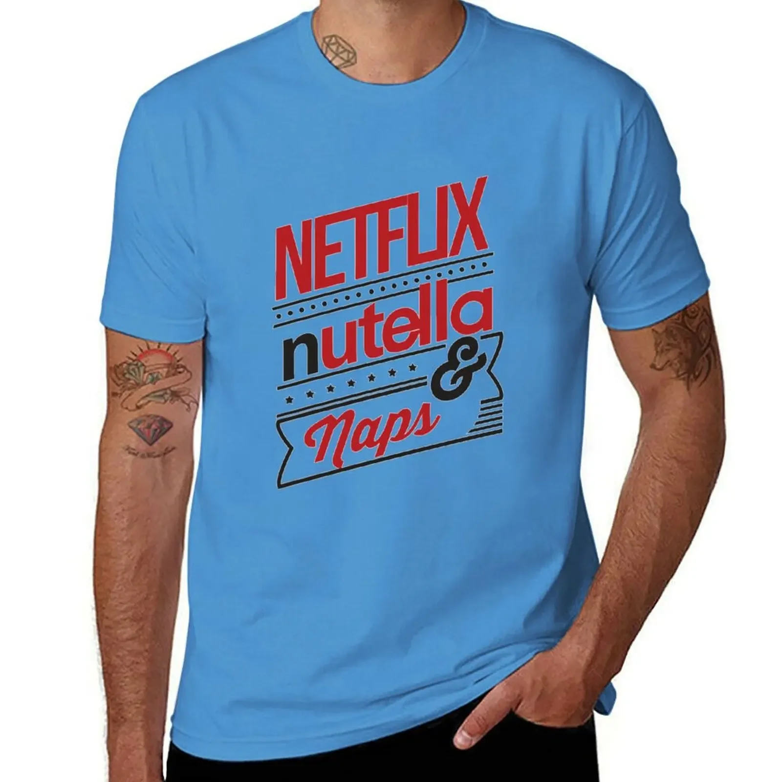 NETFLIX, NUTELLA & NAPS. T-shirt sports fans customizeds cute clothes vintage clothes Men's t-shirts