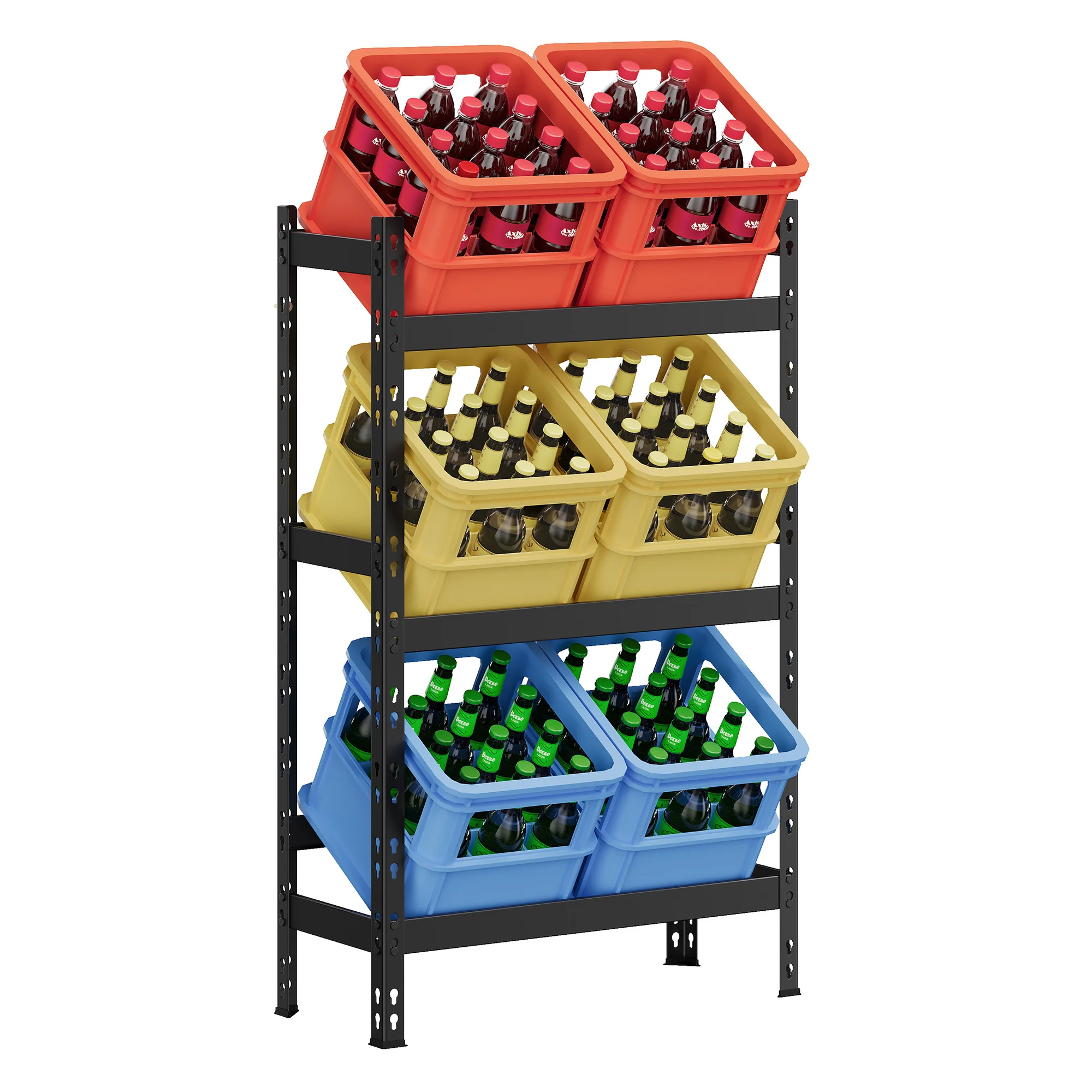 

Beverage crate , kitchen garage snack storage racks
