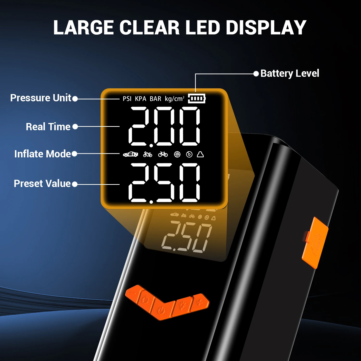 Auto-Starthilfe Powerbank mit Luftkompressor Tragbarer Booster Jumper Box Batterieladegerät Auto-Elektronikzubehör – Detail 6