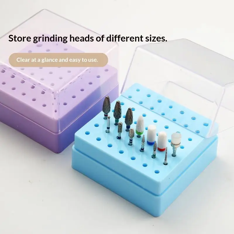 1 Stück Nagelschleifkopf-Halterständer mit 49 Löchern, Aufbewahrungsbox für Nagelbohrer, Fräserhalter für 2,35 mm Schaft – Detail 10
