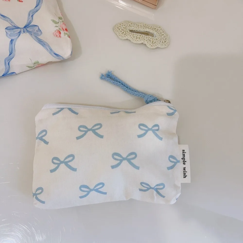 Fashion Floral Mini-Geldbörse, quadratisch, Baumwolle, Kartenhalter, Reißverschluss, tragbare Kosmetiktasche