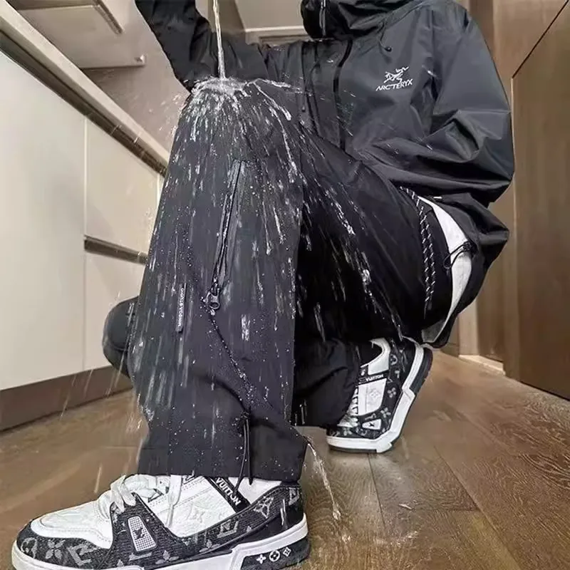 

Мужские водонепроницаемые повседневные брюки для активного отдыха, весенне-осенние, износостойкие, грязеотталкивающие, прямого кроя, модные, свободного покроя