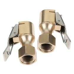 2Pcs 1/4inches Female NPT Heavy Duty Closed Flow Air Chucks with Clip For Tire Inflator Gauge Compressor Locking Tire Air Chuck