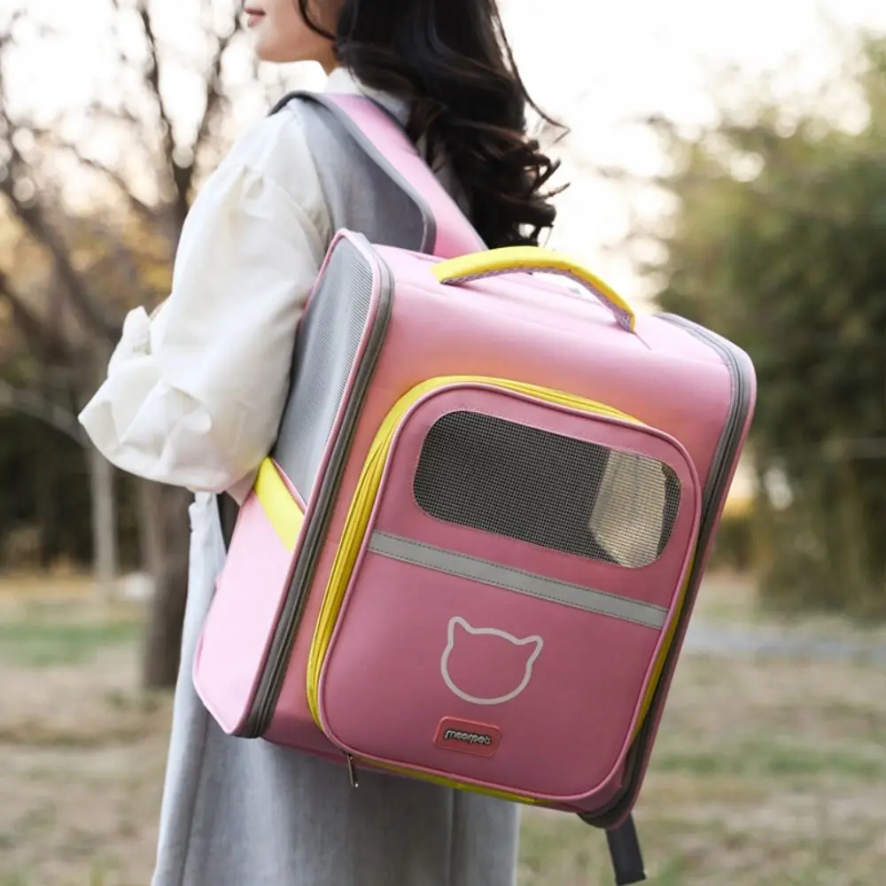 

Breathable Pet Carrier Backpack Large Capacity Windproof Pet Travel Backpack Bite Resistant Wear-resistant Dog Carrying Bag
