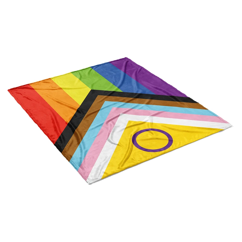 Aertemisi Intersex Inclusive Pride Flag Rainbow LGBT Pet Blanket for Small Medium Large Dog Cat Puppy Kitten Couch Sofa Bed