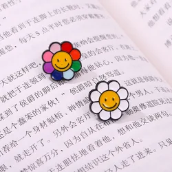 Fashion New Product Colorful Sunflower Painting Alloy Dropping Oil brooch Accessories Wholesale Colorful Emblem Gifts