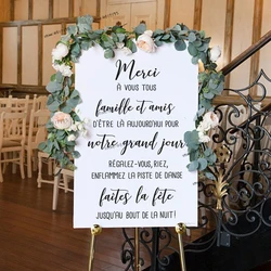 Wedding MERCI Sign Vinyl Decals Notre Grand Jour Custom Welcome Party Stickers Art French Style Murals Wedding Art