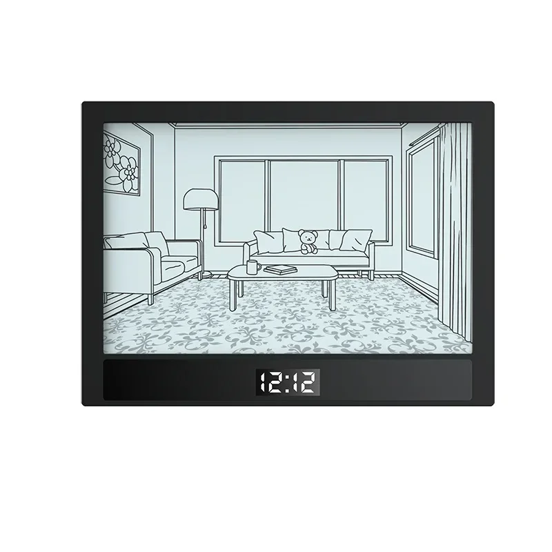 

Ins LED Table Lamp with Clock Rechargeable Touch Switch Night Painting Light for Living Room Bedroom Home Decor Wall Sconce Gift