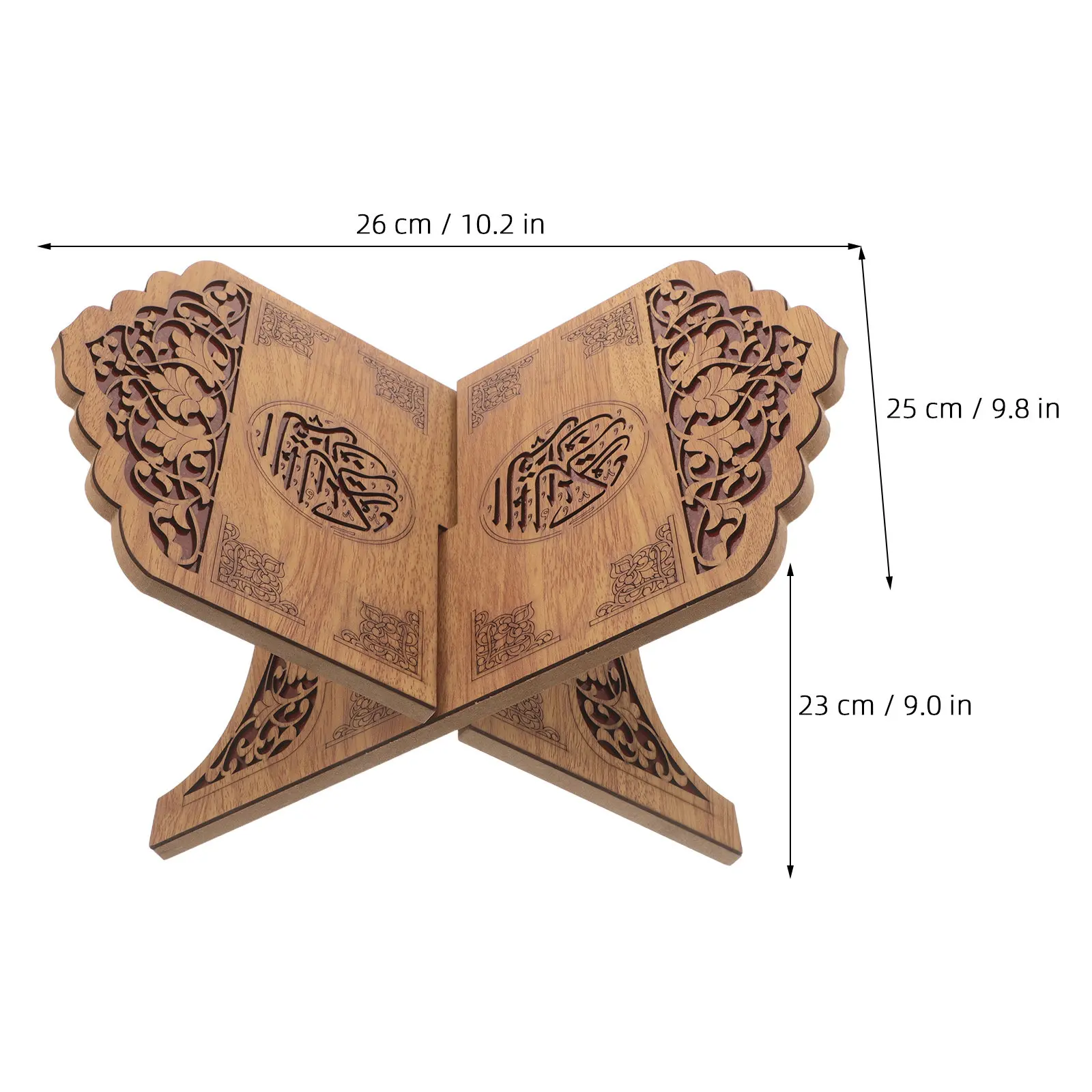 Bible Holder Stand X Shaped Engraved Wooden Book Easel Religious Display Rack for Quran Holy Book Desktop Reading Rest Bookshelf