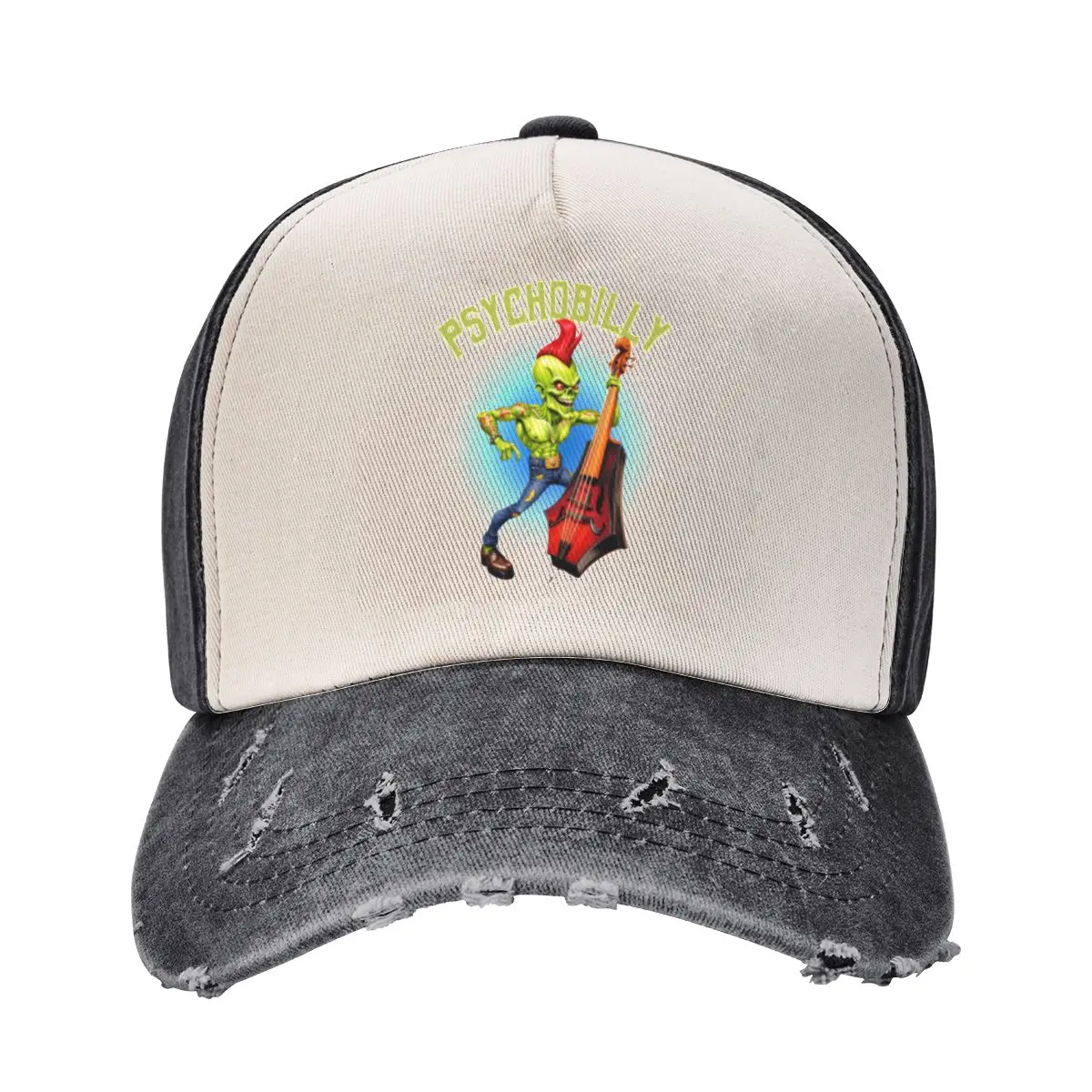 

Rockin undead psychobilly art illustration t-shirt Baseball Cap Custom Cap New In Hat Vintage Mens Caps Women's