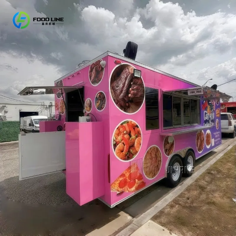 Fast Food Truck with Full Kitchen Franchise Catering Food Trailer Pizza Burger Container Restaurant Bar for Sale Usa Australia