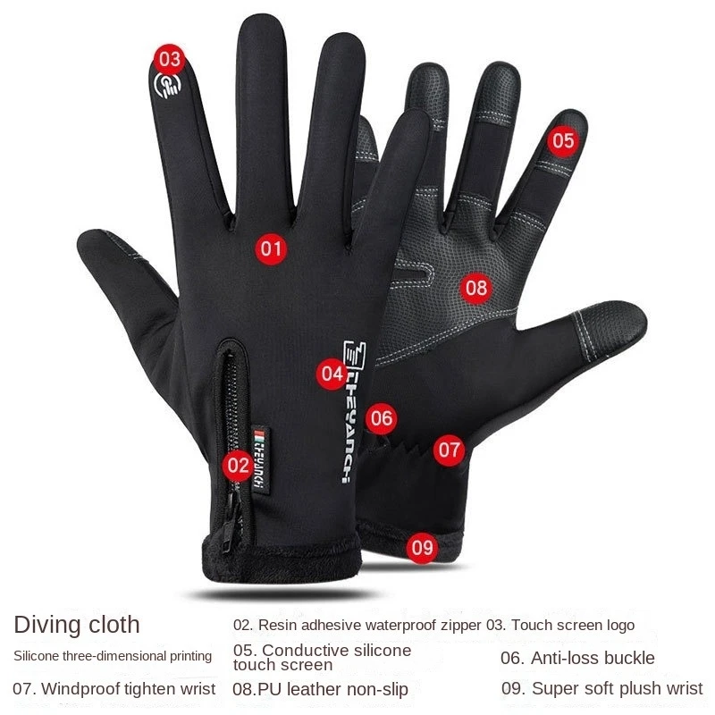 Winter Gloves Men Women Thermal Warm Gloves Cold Weather Touch Screen Waterproof Windproof Glove for Running Driving Cycling Hik