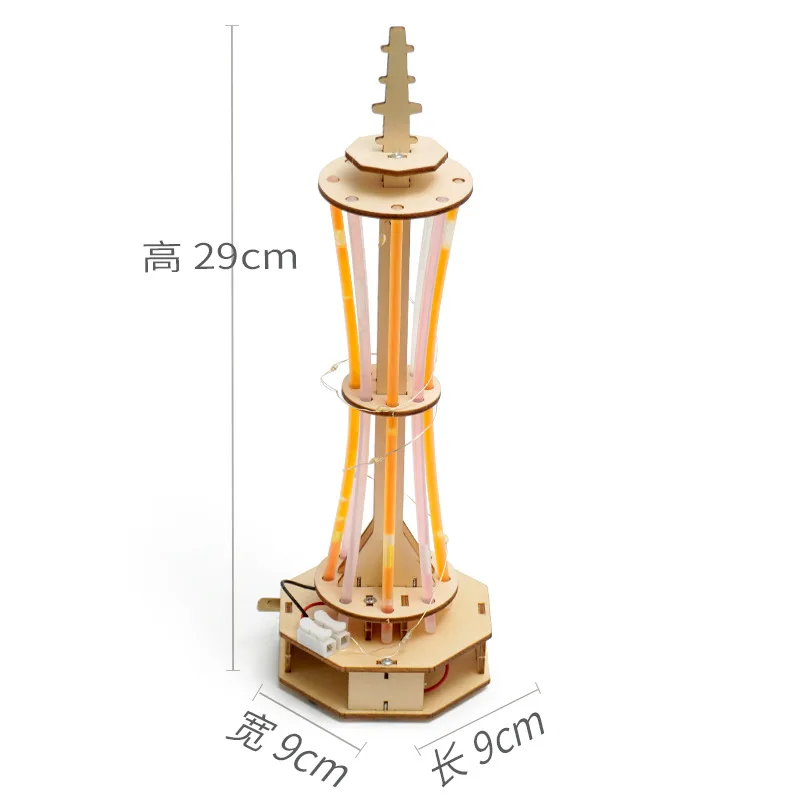 FAI DA TE Canton Tower Modello STEM Giocattoli Tecologia Scienza Kit di strumenti sperimentali Giochi educativi di puzzle in legno per bambini G285