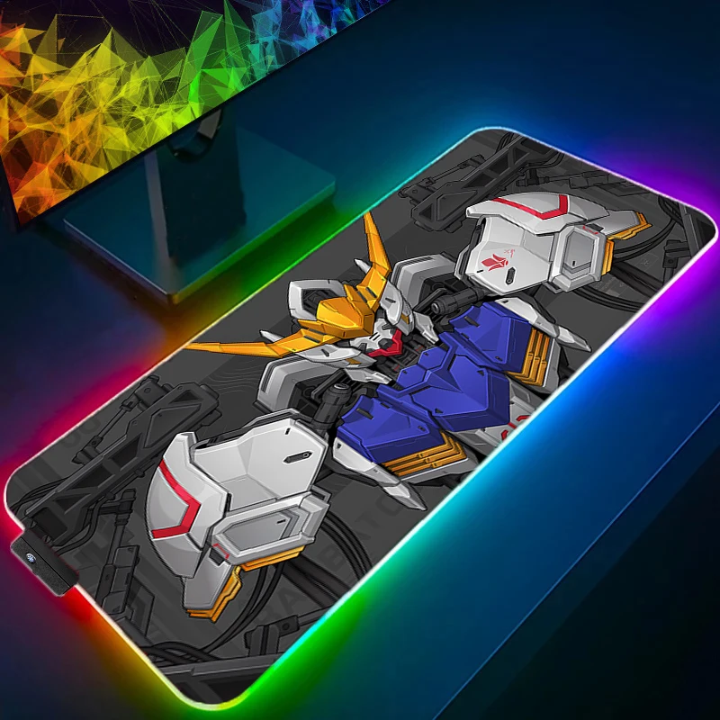 Tapis de souris RGB pour ordinateur, Mobile Suit Gundam, nouveau tapis de souris de jeu, grand tapis de souris, tapis de clavier pour gamer, tapis de bureau XXL pour PC, tapis souris