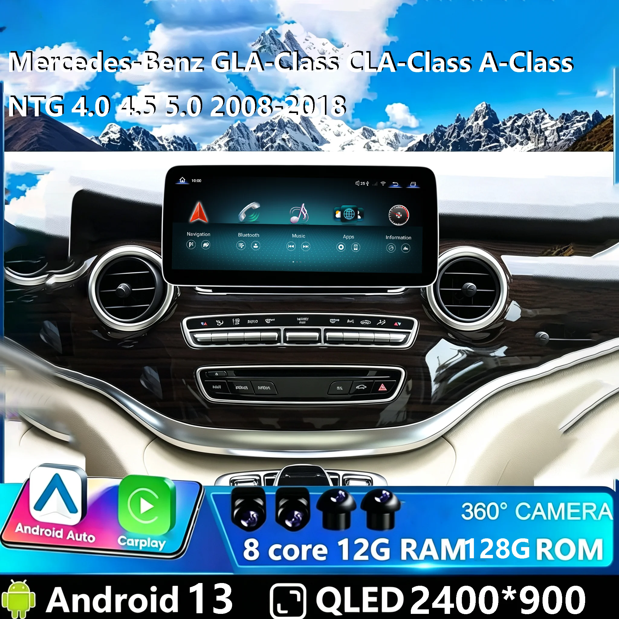 Android 13 For Mercedes-Benz GLA-Class CLA-Class A-Class NTG 4.5 5.0 2013-2018 Radio Samochodowe Car Radio Carplay Multimedia
