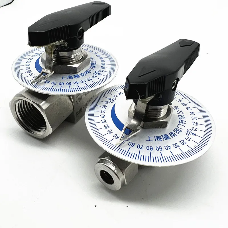 Scale Micro Control Valve SS Metric British Air Source Fluid 316 Card Sleeve Internal Thread Limited Throttle Ball Valve