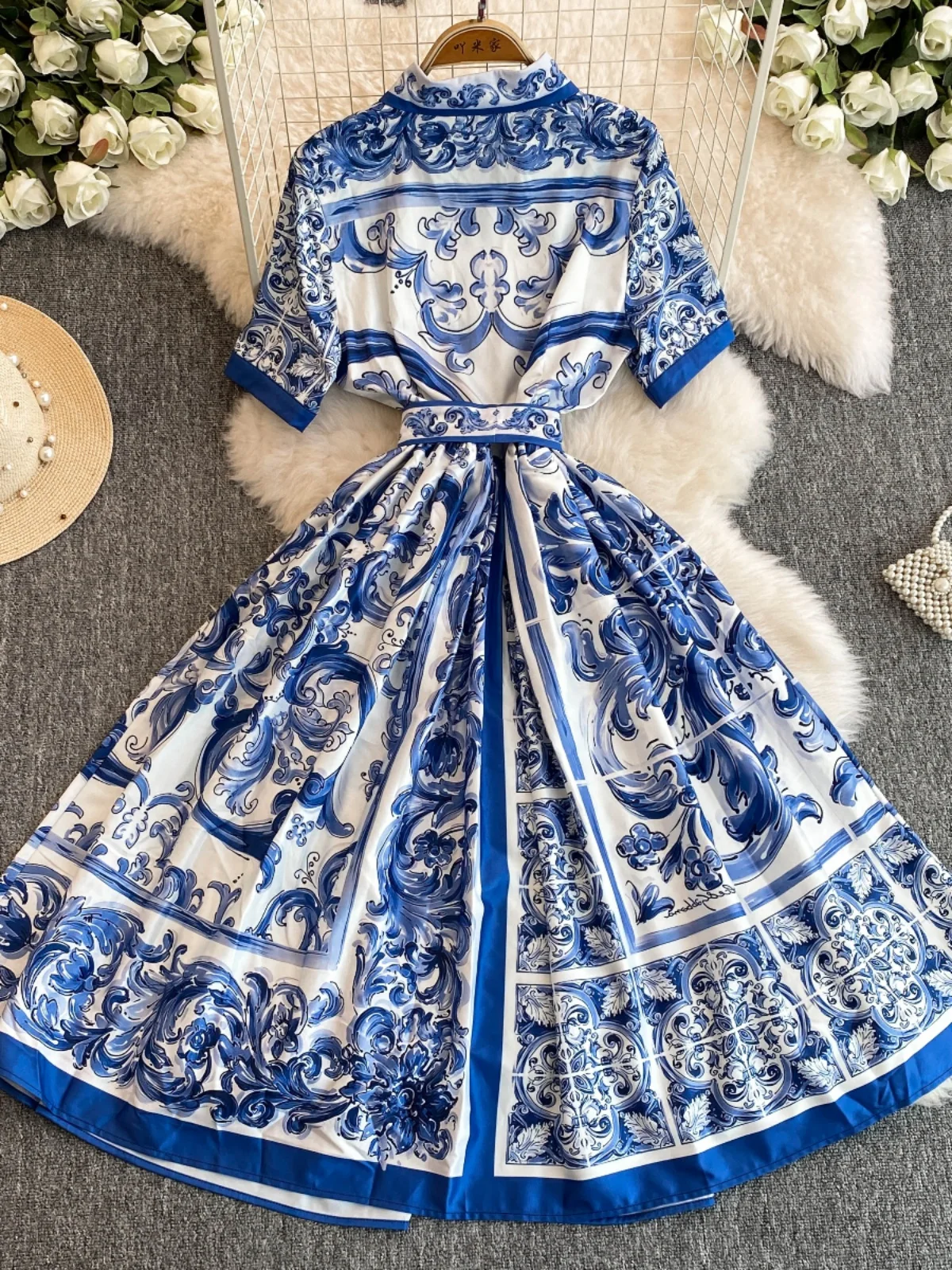 Abito lungo a trapezio sottile stampato Rero da donna elegante alla moda Party Club Y2k Boho